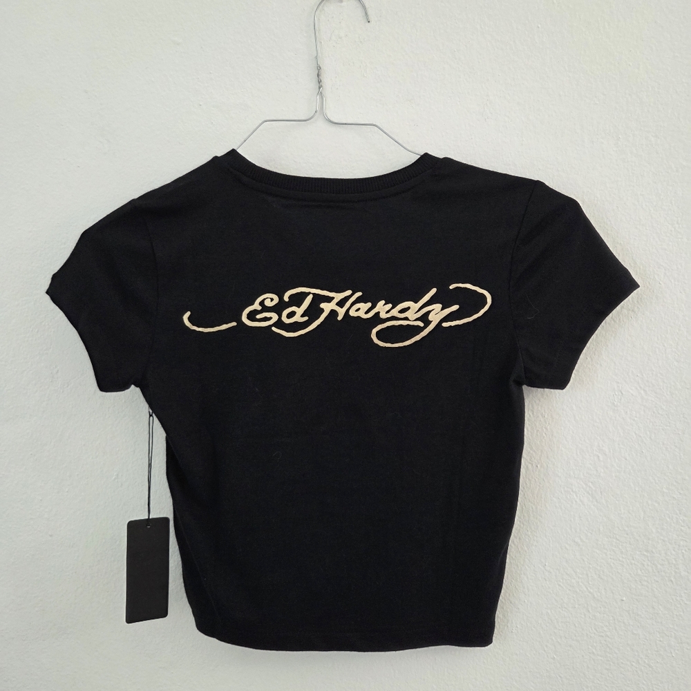 Ed Hardy Y2K Cross Graphic Tee NWT Youth Small Fits 7/8 Girls or XXS/XS Women - Picture 4 of 16